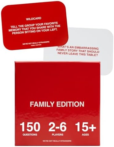 WE'RE NOT REALLY STRANGERS Family Edition Card Game - 150 Conversation Cards for Adults, Teens, and Families - for a Fun & Memorable Family Game Night, Ages 15+, 2-6 Players