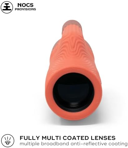 Nocs Provisions Field Tube 8x32 Waterproof Monocular, 8X Magnification Telescope, Bak4 Prism, Wide Field of View for Bird Watching, Backpacking & Wildlife Viewing - Coral Red