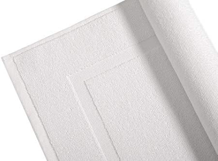 Amazon Basics Premium 100% Cotton, Absorbent Soft Bath Mat, Machine Washable, 684 GSM, White, 30" x 20" Hotel Spa Shower/Bathtub Mats, Pack of 6