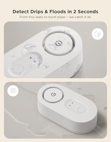 GoveeLife Upgraded Smart Water Leak Detector 1s with 1804ft Ultra-Long Range, WiFi Water Sensor with SMS/Email/APP Push and Sound Alarm,5-Year Battery Life, 3 Pack, Suit for Home, Basement, Kitchen