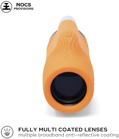 Nocs Provisions Zoom Tube 8x32 Monocular, 8X Magnification Telescope, Bak4 Prism, Wide Field of View for Bird Watching, Backpacking & Wildlife Viewing - International Orange