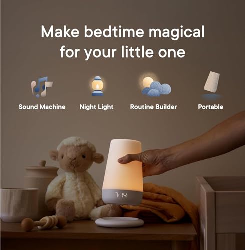 Hatch Rest+ Baby & Kids Sound Machine | 2nd Gen | Childโs Night Light, Alarm Clock, Toddler Sleep Trainer, Time-to-Rise, White Noise, Bedtime Stories, Portable, Backup Battery (with Charging Base)