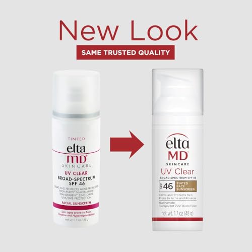 EltaMD UV Clear Tinted Face Sunscreen, SPF 46 Oil- Free with Zinc Oxide, Dermatologist Recommended