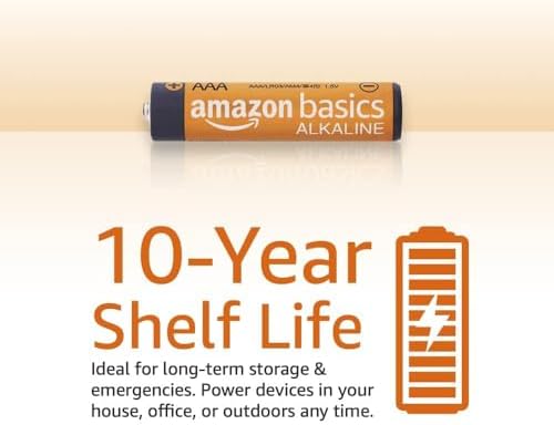 Amazon Basics 100 Pack AAA High-Performance Alkaline Batteries, 10-Year Shelf Life, Easy to Open Value Pack & 48 Pack AA High-Performance Alkaline Batteries, 10-Year Shelf Life