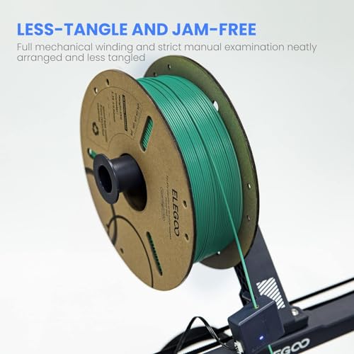 ELEGOO PLA Filament 1.75mm Black 2KG, 3D Printer Filament Dimensional Accuracy +/- 0.02mm, 2 Pack 1kg Cardboard Spool(2.2lbs) 3D Printing Filament Fits for Most FDM 3D Printers