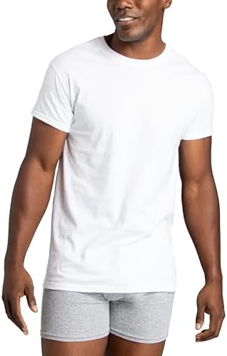 Fruit of the Loom Men's Undershirts, Moisture Wicking & Tag Free, Short Sleeve Crew T-Shirts