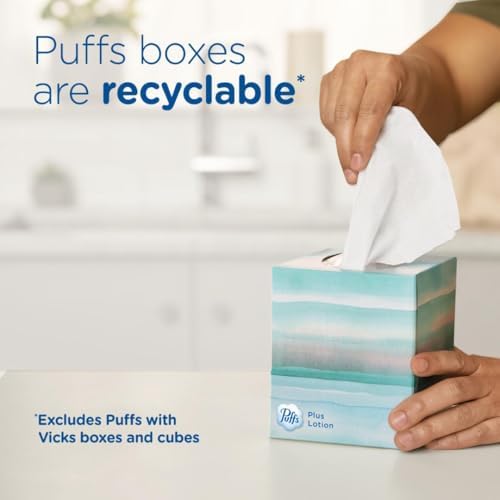 Puffs Plus Lotion Facial Tissues, 10 Cubes, 56 Tissues Per Box
