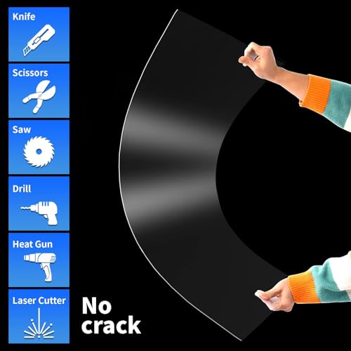 Art3d (2 Pack) 1/8" Thick Plexiglass Sheets - 36" x 48" PET Clear Acrylic Sheets for Art Design,Craft Projects, Signs, DIY in Home, Wedding, Festival,Party,Office