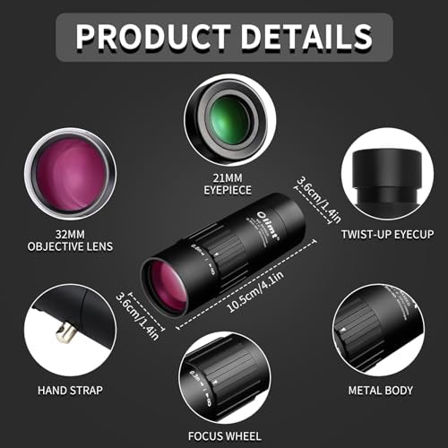 8x32 Monocular Telescope Mini Pocket Monocular Compact Monoculars for Adults