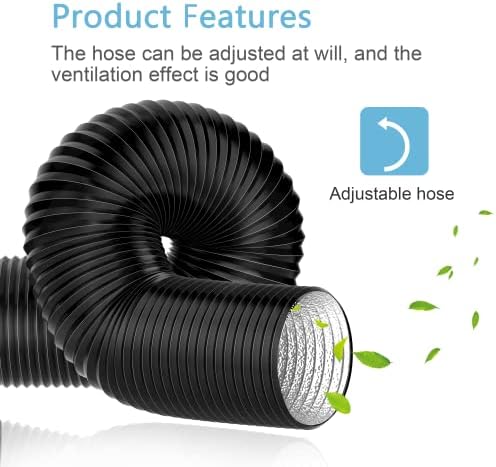 Dryer Vent Hose, 4'' Insulated Flexible Duct 16FT with 2 Duct Clamps, Heavy-Duty Three Layer Protection for HVAC Ventilation, Duct Fan Systems