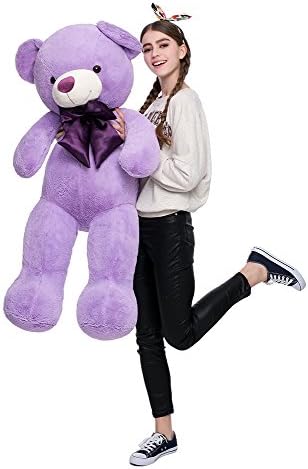 MaoGoLan Giant Purple Teddy Bear 47 inch Life Size Bear Stuffed Animal Plush Toy Valentines Bear for Girls Girlfriend Wife Children Teens