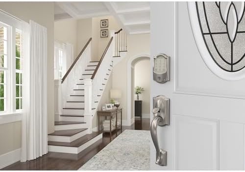 Schlage Encode Smart WiFi Deadbolt Lock for Front Door - Keyless Entry with App or Touchscreen - Works with Alexa, Hey Google, & Airbnb - Create Codes for Guests - Satin Nickel Silver