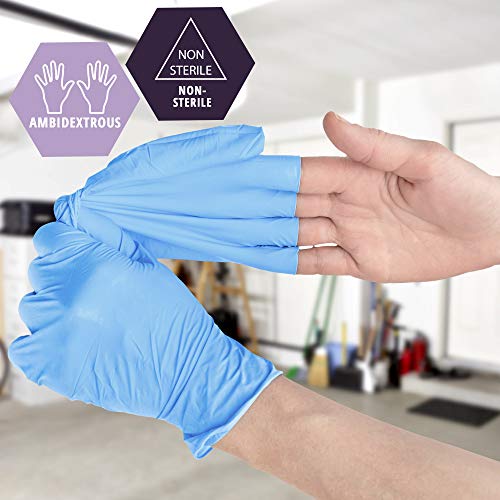 MED Pride Non-Latex Non-Sterile Single-Use Exam Gloves Medium 1000 - Powder Free, Latex Free & Rubber Free - Single Use Non-Sterile Protective Gloves for Medical Use, Cooking, Cleaning & More