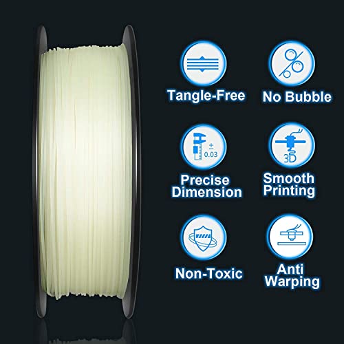 Geeetech 3D Printer Filament,Luminous PLA Filament 1.75mm,Glow in The Dark Green 1kg (2.2lbs) 1 Spool