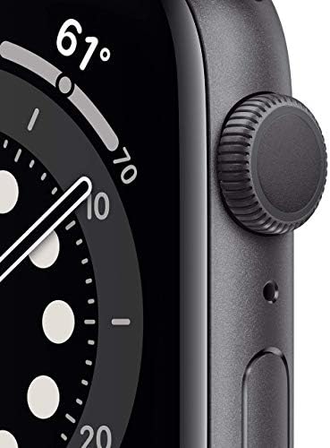 Apple Watch Series 6 (GPS, 44mm) - Space Gray Aluminum Case with Black Sport Band (Renewed)
