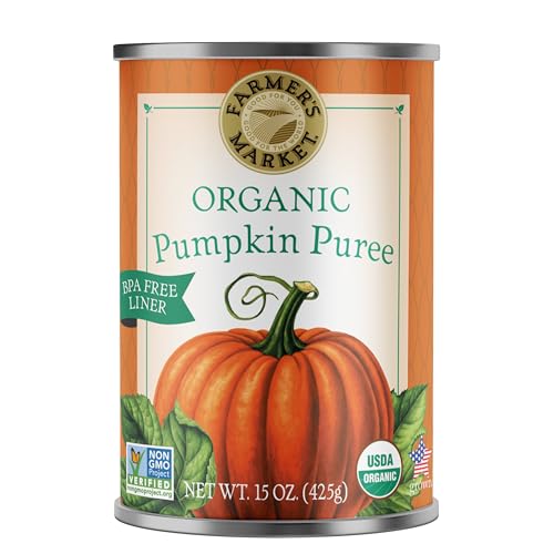 Farmer's Market Foods Canned Organic Pumpkin Puree, 15 Ounce (Pack of 12)