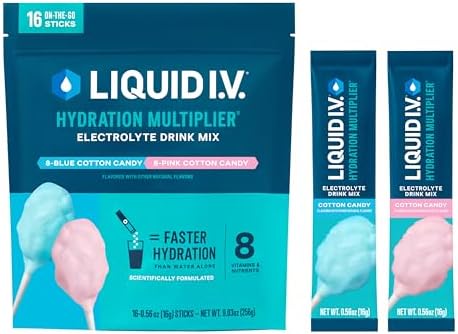 Liquid I.V.® Hydration Multiplier - Cotton Candy | Electrolyte Powder Drink Mix | 1 Pack (16 Servings)