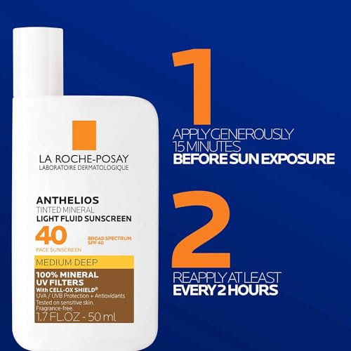 La Roche-Posay Anthelios Sunscreen SPF 50, Ultra-Light Fluid Broad Spectrum SPF 50, Face Sunscreen with Titanium Dioxide Mineral, Lightweight & Fast-Absorbing, Oil-Free, Matte Finish