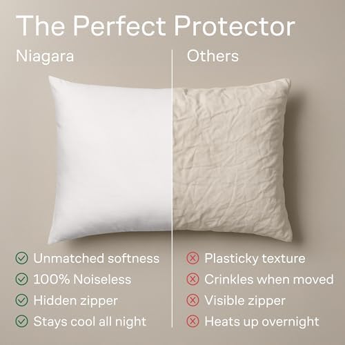 Ultra Soft Pillow Protectors with Zipper King Size - Set of 4 Breathable Pillow Covers - 100% Protection Against Stains, Dust & Dirt - Machine Washable (White)