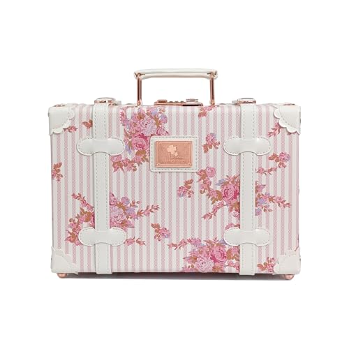 Unitravel Baby Keepsake Case, 13" Handmade Memory Storage Box, Newborn Keepsake Box, Vintage Suitcase for Baby Shower, Baptism, Naming Ceremony or Birthday (floral)