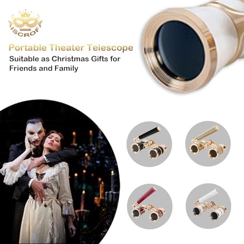 Opera Glasses,3X25 Theater Binoculars with Foldable and Extendable Handle,Mini Binocular Compact Lightweight,Portable Theater Glasses for Adults Kids Women in Musical Concert