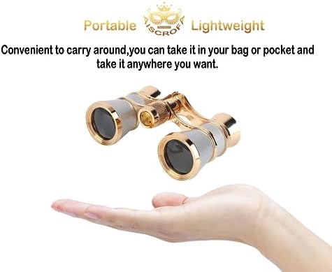 Opera Glasses,3X25 Theater Binoculars with Foldable and Extendable Handle,Mini Binocular Compact Lightweight,Portable Theater Glasses for Adults Kids Women in Musical Concert