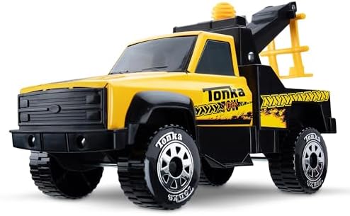 Tonka Steel Classics, Tow Truck - Made with Steel & Sturdy Plastic, Yellow Toy Construction Truck, Boys and Girls, Kids, Toddlers, Ages 3+