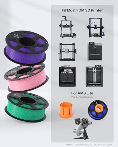 ELEGOO PLA Filament 1.75mm Purple 1KG, 3D Printer Filament Dimensional Accuracy +/- 0.02mm, 1kg Spool(2.2lbs) Fit Most FDM 3D Printers