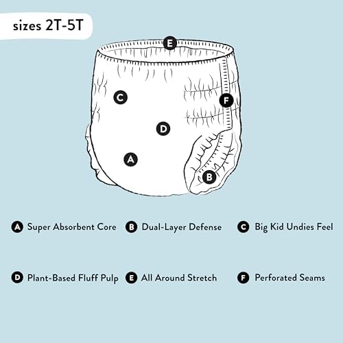 The Honest Company Clean Conscious Training Pants for Sensitive Skin | Hypoallergenic, Fragrance Free | Magical Moments + Butterfly Kisses | Size 2T/3T (up to 34 lbs), 66 Count