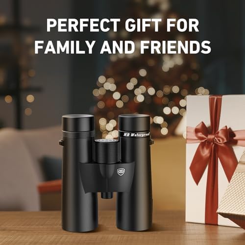 10x42 HD Binoculars for Adults High Powered with Phone Adapter, Tripod and Tripod Adapter, IPX7 Waterproof Binoculars with Clear Low Light Vision for Bird Watching Cruise Ship Travel