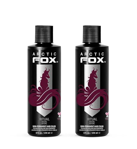 Arctic Fox Semi-Permanent Hair Color Dye, Vegan & Cruelty-Free, Ammonia-Free, Conditioning, Long Lasting, Rich Burgundy Red, For All Hair Types, Ritual, 8 Fl Oz (Pack of 2)