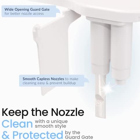 LUXE Bidet NEO 185 Plus - Patented Bidet Attachment for Toilet Seat, Innovative Hinges to Clean, Slide-in Easy Install, Advanced 360° Self-Clean, Dual Nozzles, Feminine & Rear Wash (White)
