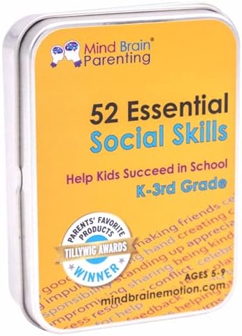 Mind Brain Emotion 52 Essential Social Skills Lessons & Teaching Tool Kit - Social Emotional Learning Activities for Parents, Teachers, School Counselor (Kindergarten, Elementary Kids)
