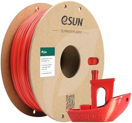 eSUN PLA+ Filament 1.75mm, 3D Printer Filament PLA Plus, Dimensional Accuracy +/- 0.03mm, 1KG Spool (2.2 LBS) 3D Printing Filament for 3D Printers, Red