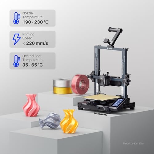 ELEGOO Silk PLA Filament 1.75mm Magenta Blue 1KG, Shiny Multi Color 3D Printer Filament Dimensional Accuracy +/- 0.05mm, 1kg Spool(2.2lbs) Fits for Most FDM 3D Printers