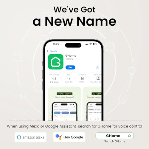 Smart Plug, GHome Smart WiFi Plugs Work with Alexa and Google Home, Smart WiFi Outlet with Remote Control and Timer Function, 2.4GHz Wi-Fi Only, No Hub Required, ETL FCC Listed