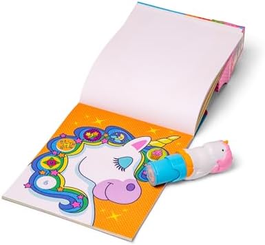 Melissa & Doug Sticker Wow!™ Unicorn Bundle: 24-Page Activity Book, Refillable Sticker Stamper, Mini Pad, 500 Stickers, Arts and Crafts for Kids Ages 3+