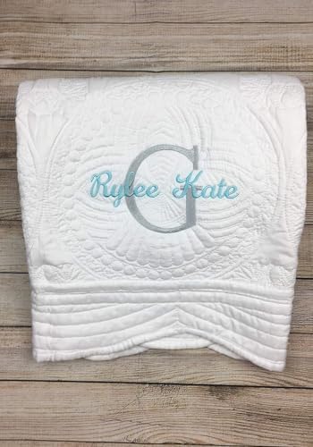 Personalized Baby Quilt Blankets Monogrammed Blankets for Kids baby blankets for girls embroidered baby gifts soft for toddler girl or boy Crib size four seasons Color Options