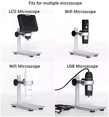 Aluminum Alloy Stand Holder for USB/Wi-Fi Digital Microscope, Bysameyee Universal Diameter Metal Mount with Microscope Carrying Case