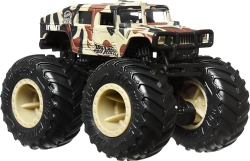 Hot Wheels Monster Trucks, 1:64 Scale Monster Trucks Toy Trucks, Set of 4, Giant Wheels, Favorite Characters and Cool Designs