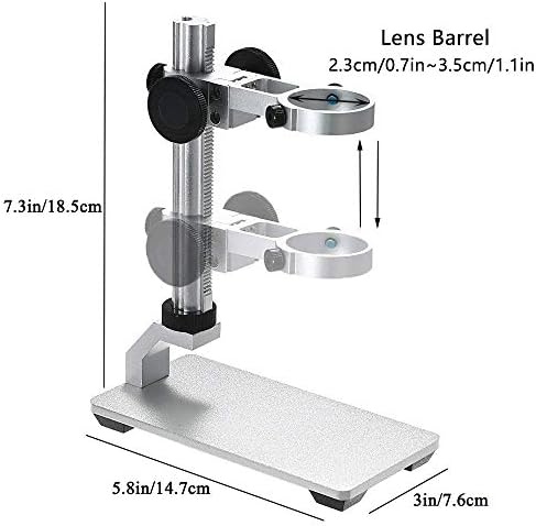 Aluminum Alloy Stand Holder for USB/Wi-Fi Digital Microscope, Bysameyee Universal Diameter Metal Mount with Microscope Carrying Case