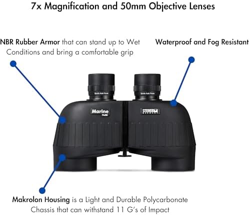 Steiner Marine Binoculars for Adults and Kids, 7x50 Binoculars for Bird Watching, Hunting, Outdoor Sports, Wildlife Sightseeing and Concerts - Quality Performance Water-Going Optics, Black