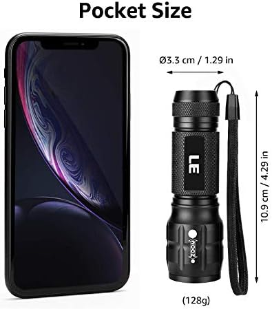 Lighting EVER LED Flashlights High Lumens, Small Flashlight, Waterproof, Adjustable Focus Flash Light for Outdoor, Emergency, Camping, AAA Batteries Included, 2 Pack