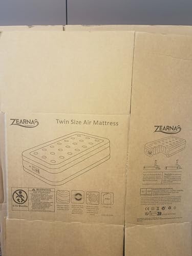 Zearna Air Mattress with Built in Pump - Upgraded Twin Blow Up Mattress, 2 Mins Quick Self Inflatable, 13"/550lbs Max, Strong Support, No Lost Air, for Camping,Home,Guests,Portable Travel