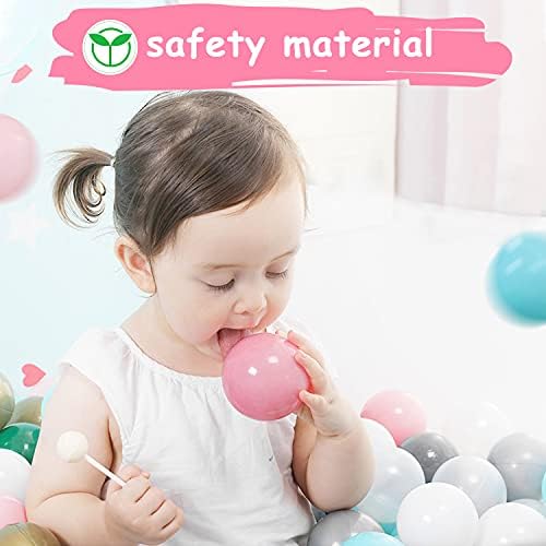 Ball Pit Balls Phthalate Free BPA Free Crush Proof Plastic - 7 Bright Colors in Reusable Play Toys for Kids with Storage Bag