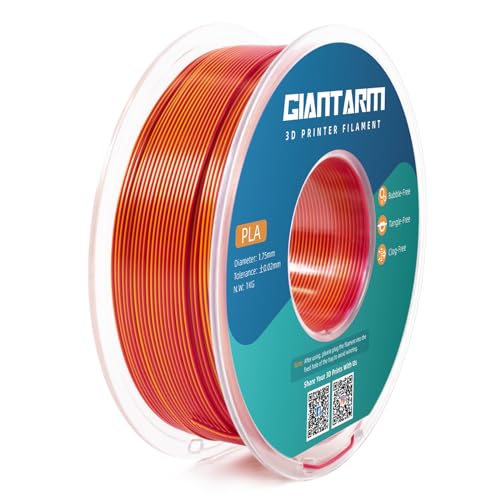 GIANTARM Dual Color PLA Filament, Silk PLA Filament 1.75mm +/-0.02mm,1KG Spool(2.2lbs) Vacuum Packaging, 3D Printing Filaments Fit Most FDM Printer