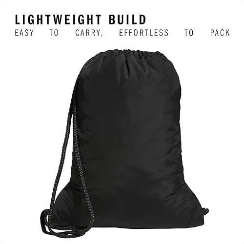 adidas Alliance Sackpack, Drawstring Backpack, Lightweight Small Gym Bag for Women and Men, Black/Gold Metallic, One Size