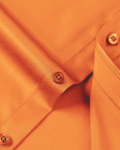 J.VER Men's Dress Shirts Solid Long Sleeve Stretch Wrinkle-Free Formal Shirt Business Casual Button Down Shirts