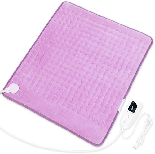 Heating Pad-Electric Heating Pads for Back,Neck,Abdomen,Moist Heated Pad for Shoulder,Pain Relieve,Dry&Moist Heat & Auto Shut Off(Lavender, 20''×24'')