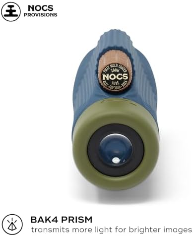 Nocs Provisions Zoom Tube 8x32 Monocular, 8X Magnification Telescope, Bak4 Prism, Wide Field of View for Bird Watching, Backpacking & Wildlife Viewing - Indigo Blue II
